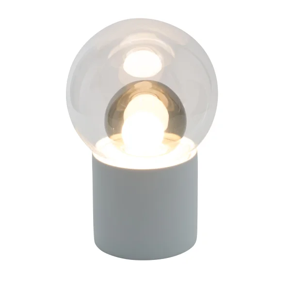 Pulpo Boule vloerlamp High - transparant/ rookgrijs/ zwart - wit