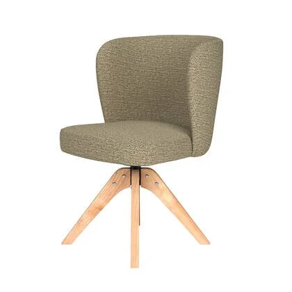 Puur Jude draaistoel hout - groen