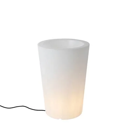 QAZQA Buiten vloerlamp wit 60 cm bloempot IP65 - Verano