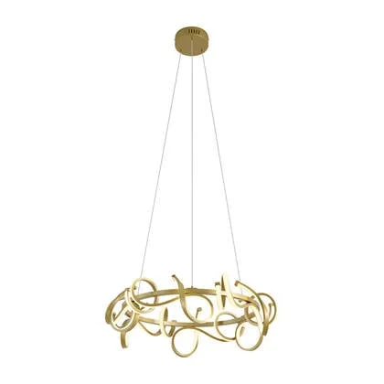 QAZQA Design hanglamp goud rond 3-staps dimbaar - Krisscross
