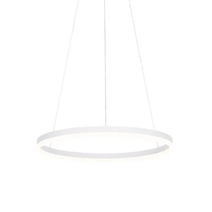 QAZQA Design hanglamp wit 60 cm incl. LED 3-staps dimbaar - Anello