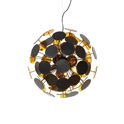 QAZQA Design hanglamp zwart en goud - Cerchio