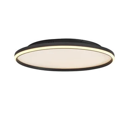 QAZQA Design plafondlamp zwart met wit incl. LED 3-staps dimbaar -