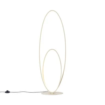 QAZQA Design vloerlamp beige incl. LED 3-staps dimbaar - Boomerang