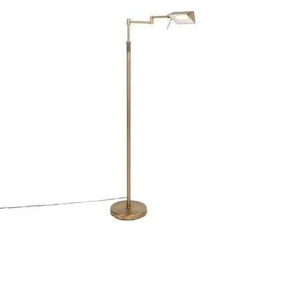 QAZQA Design vloerlamp brons incl. LED met touch dimmer - Notia