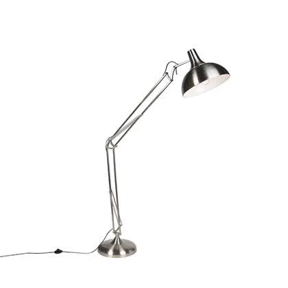 QAZQA Design vloerlamp staal verstelbaar - Hobby