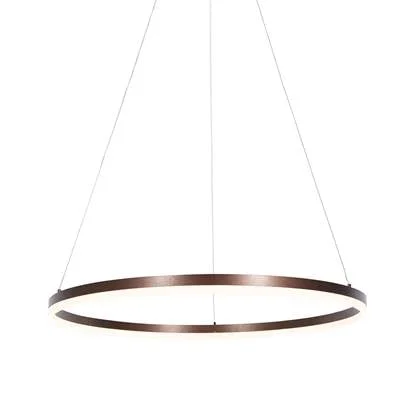 QAZQA Hanglamp donkerbrons 80 cm incl. LED 3-staps dimbaar - Anello