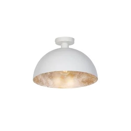 QAZQA Industriële plafondlamp wit met goud 35 cm - Magna