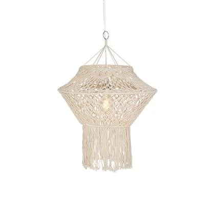 QAZQA Landelijke hanglamp macramé 90 cm - Macra