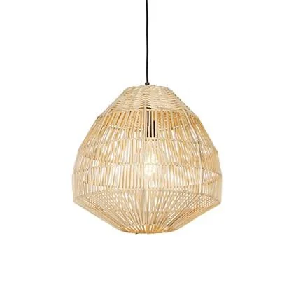 QAZQA Landelijke hanglamp rotan 41 cm - Bishop