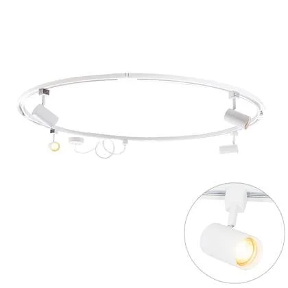 QAZQA Modern railsysteem met 4 spots wit 1-fase rond - Iconic Jeana