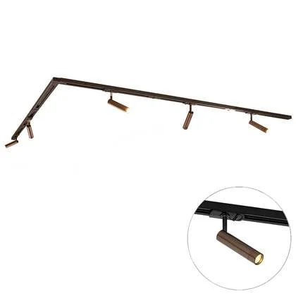 QAZQA Modern railsysteem met 5 spots donker brons 1-fase - Iconic Ivy