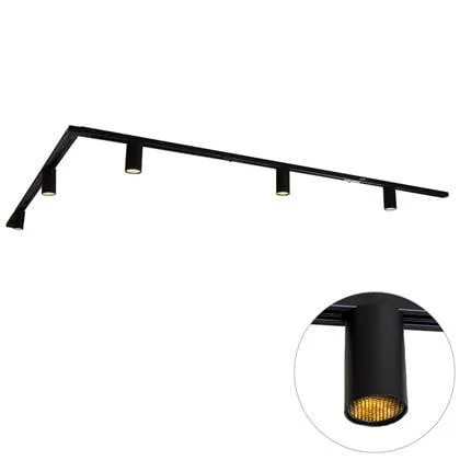QAZQA Modern railsysteem met 5 spots zwart 1-fase GU10 35mm - Iconic
