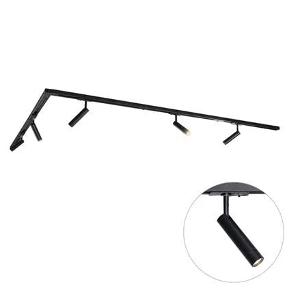 QAZQA Modern railsysteem met 5 spots zwart 1-fase - Iconic Ivy