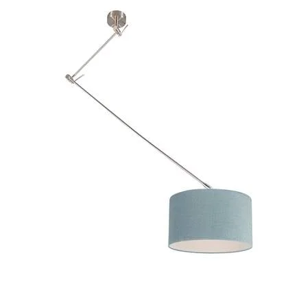 QAZQA Moderne hanglamp staal met kap mineraal 35 cm - Blitz