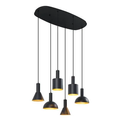 QAZQA Moderne hanglamp zwart 6-lichts - Biles