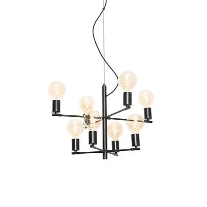 QAZQA Moderne hanglamp zwart 8-lichts - Osprey