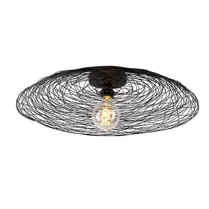 QAZQA Oosterse plafondlamp zwart 60 cm - Glan