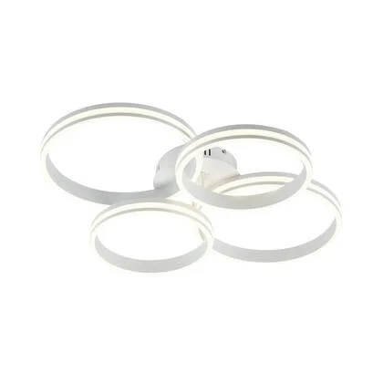 QAZQA Plafondlamp wit incl. LED 3-staps dimbaar 4-lichts - Navara