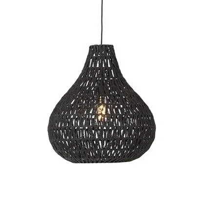 QAZQA Retro hanglamp zwart 45 cm - Lina Drop