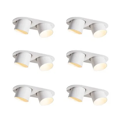 QAZQA Set van 6 inbouwspots wit GU10 70mm kantelbaar 2-lichts -