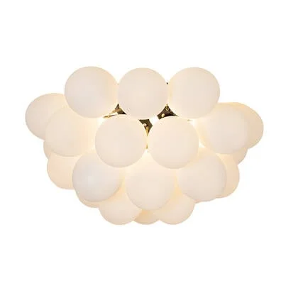 QAZQA Smart plafondlamp zwart met opaal glas 6-lichts incl. 6 Wifi G9