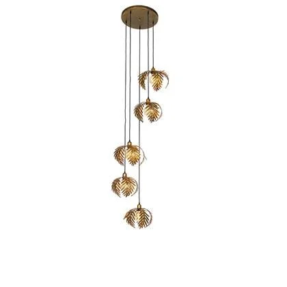 QAZQA Vintage hanglamp goud 5-lichts - Botanica