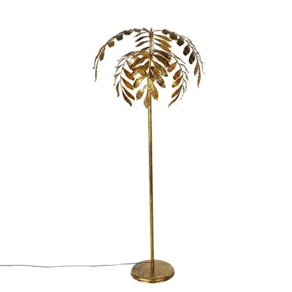 QAZQA Vintage vloerlamp antiek goud 65 cm 4-lichts - Linden