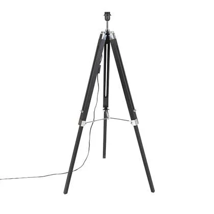 QAZQA Vloerlamp zwart zonder kap - Tripod