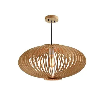 QUVIO Hanglamp hout rond 58cm - QUV5045L-WOOD