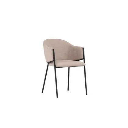 Rebellenclub Afi Eetkamerstoel - set van 2 - Beige Velours