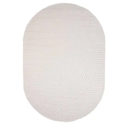 Rebellenclub Skade Vloerkleed Ovaal 340x240 - Beige