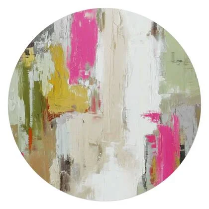 Reinders - Abstracte harmonie - Glasschilderij Ø 70 cm - Bont