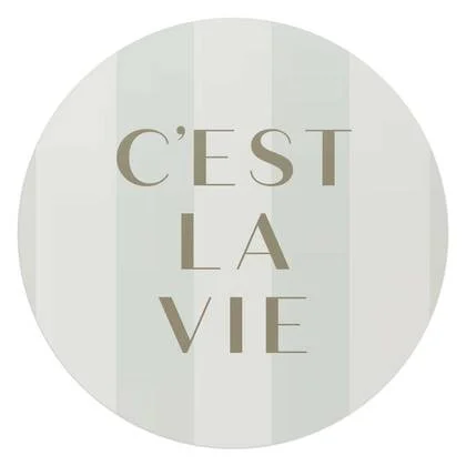 Reinders - C&apos;est la vie - Glasschilderij Ø 70 cm - Beige