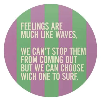 Reinders - Gevoelens zijn als golven - Glasschilderij Ø 70 cm - Paars