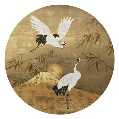 Reinders - Japanese Cranebirds - Glasschilderij Ø 70 cm