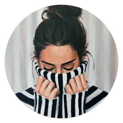 Reinders - Rustige sfeer - Glasschilderij Ø 70 cm - Zwart-Wit