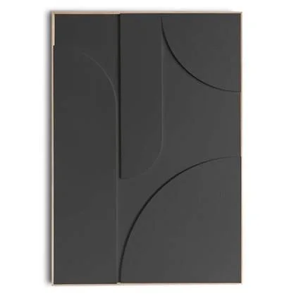 Reinders - Saturn - Relief Art Schilderij 100 x 70 cm - Charcoal