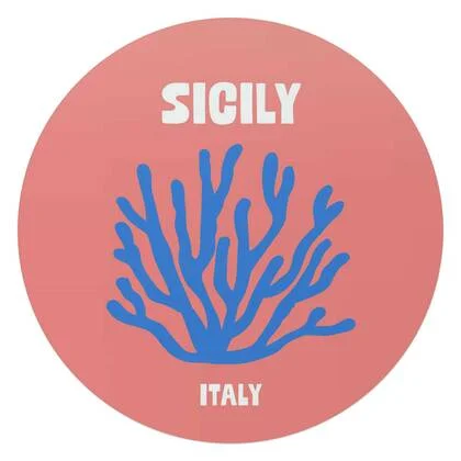 Reinders - Sicilië - Glasschilderij Ø 70 cm - Roze