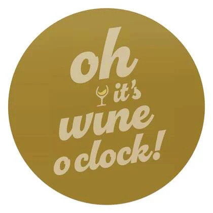 Reinders - Tijd voor wijn - Mosterdgeel - Glasschilderij Ø 70 cm - Geel