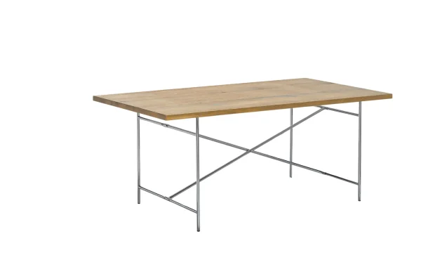 Richard Lampert Eiermann 2 Eettafel - eiken - verchroomd - 200 x 90 cm