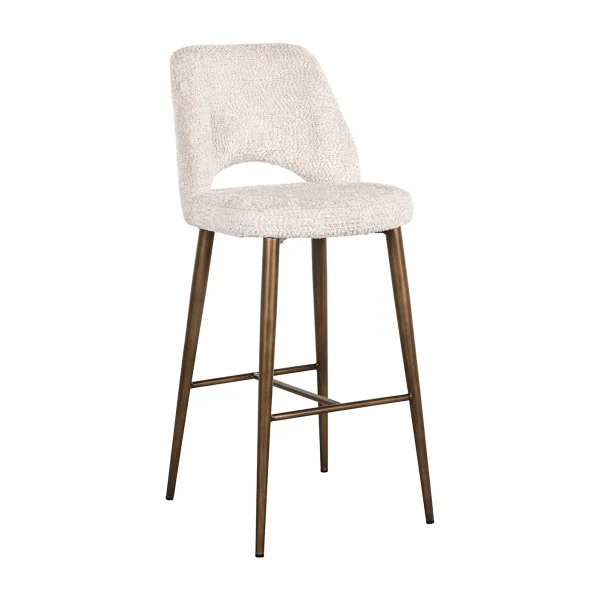 Richmond Barstoel Delphine Chenille - Crème (zithoogte 76cm)