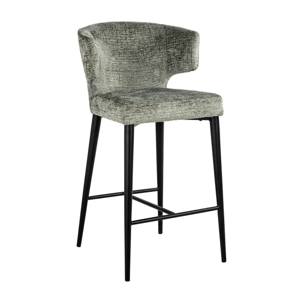 Richmond Barstoel Taylor Chenille - Groen (zithoogte 67cm)