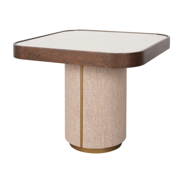 Richmond Bijzettafel Willox Linnen en eiken, 55 x 55cm - Bruin - Vierkant
