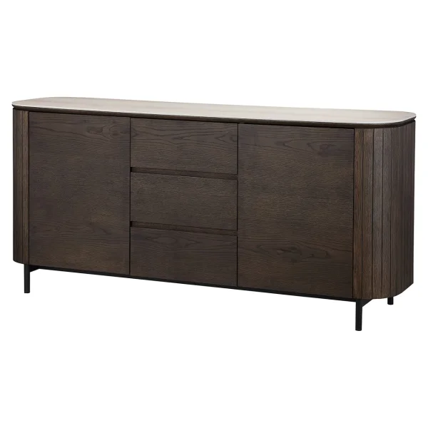 Richmond Dressoir Ritz Eiken en travertin, 180cm - Bruin