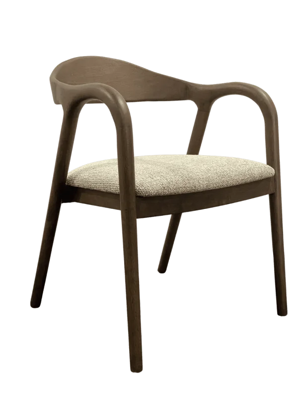Richmond Eetkamerstoel Mihara Geweven stof en hout - Mocca