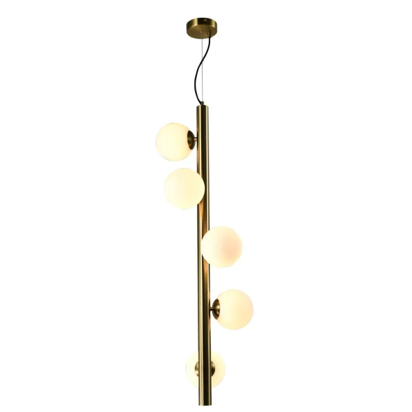 Richmond Hanglamp Elorie Brass Antique, 5-lamps - Goud