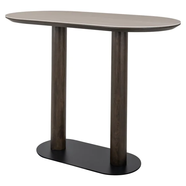 Richmond Ovale Bartafel Ritz Travertin en eiken, 140 x 75cm - Bruin - Ovaal