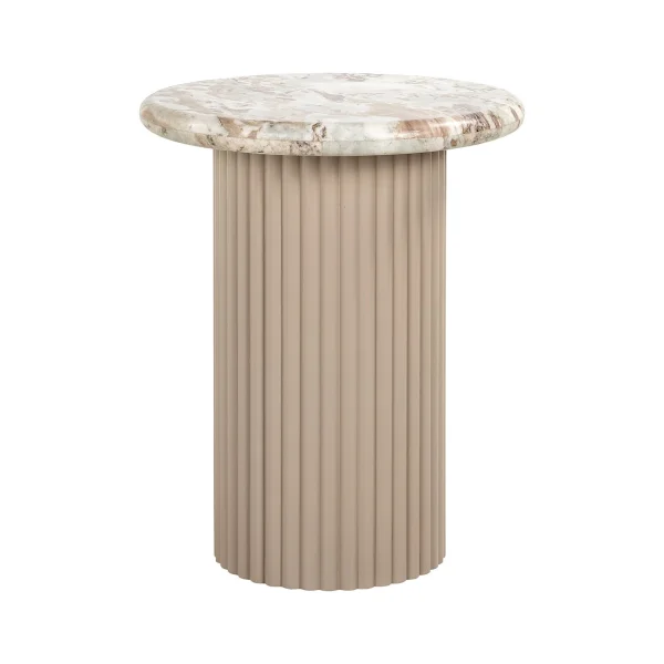 Richmond Ronde Bijzettafel Coronel Marmer, 50cm - Beige