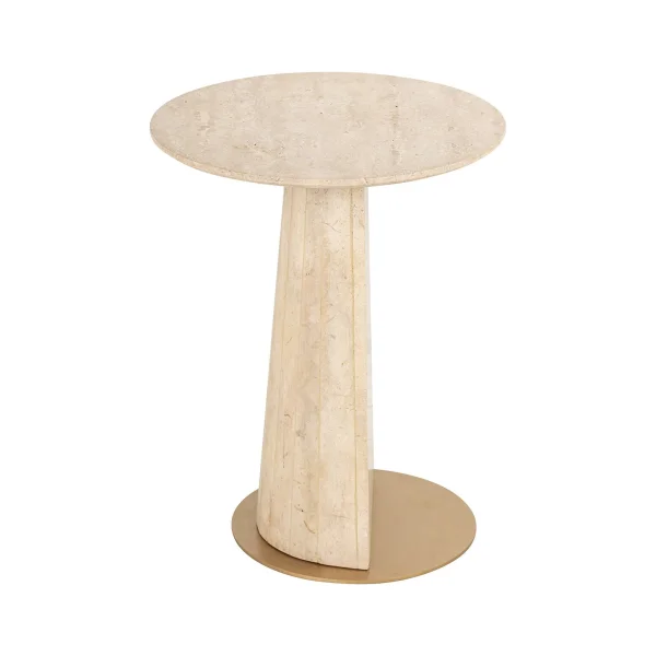 Richmond Ronde Bijzettafel Kibo Marmer, 45cm - Beige